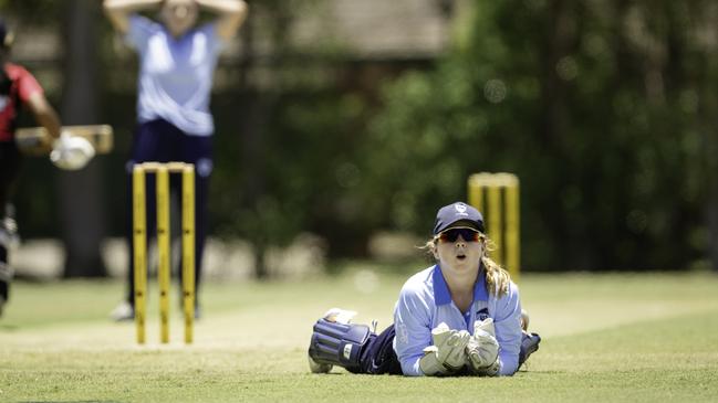 NSW Country wicketkeeper Ava Ryan in action. Picture: Brody Grogan