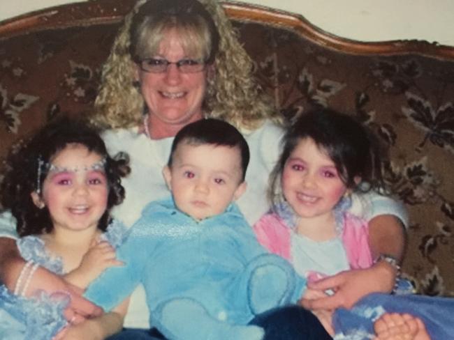 Karen Nettleton with her grandchildren before they were taken to Syria. Picture: Supplied