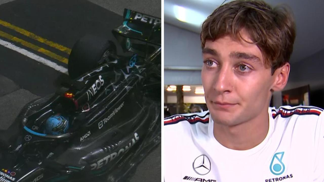 George Russell was on the brink of tears after a horrible last-lap crash cost him a podium.