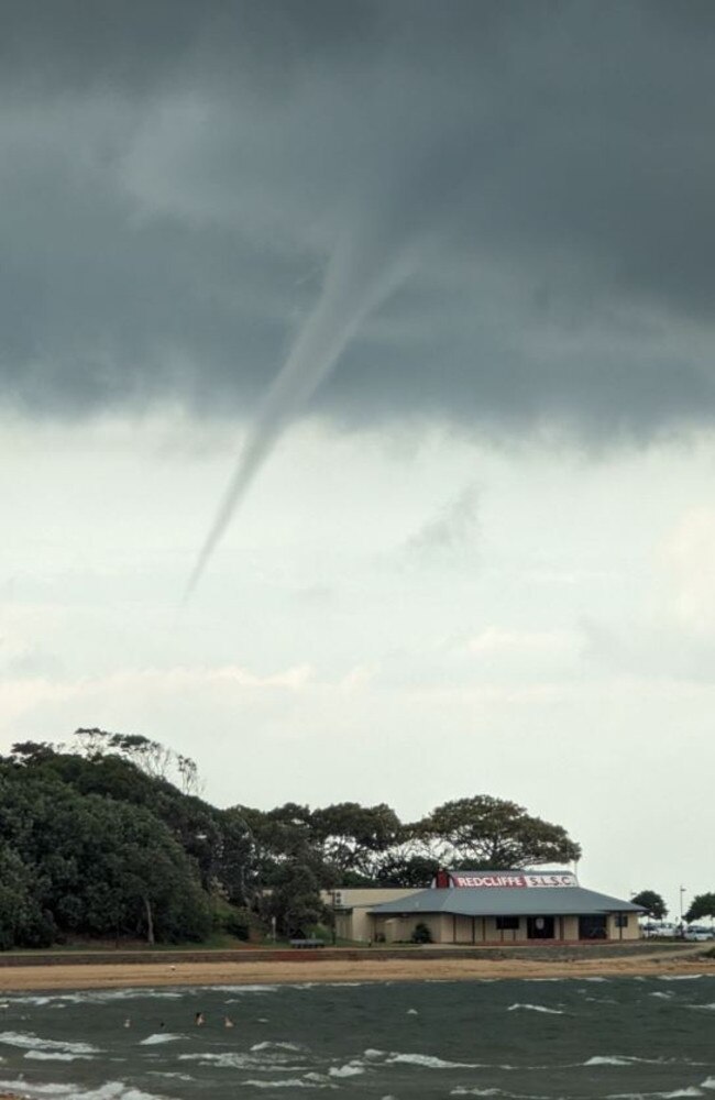 A waterspout spotted in Moreton Bay near Redcliffe. Picture: Andrew Waller