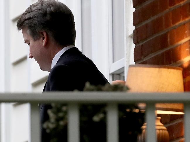 Brett Kavanaugh leaves his home after being confirmed by the US Senate. Picture: AFP