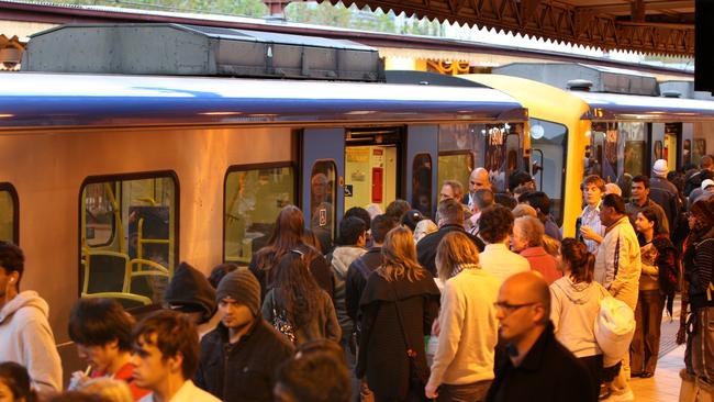 There are a lot of people waiting to get on the train, but be courteous and wait for those already aboard to get off before jumping on.