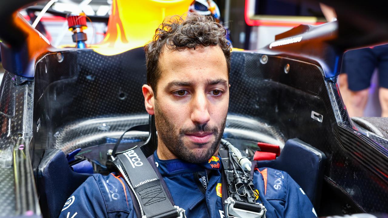 Daniel Ricciardo of Australia and Oracle Red Bull Racing has a seat fitting in the Red Bull Racing garage during previews ahead of the F1 Grand Prix of Australia at Albert Park Grand Prix Circuit on March 30, 2023 in Melbourne, Australia. (Photo by Mark Thompson/Getty Images)