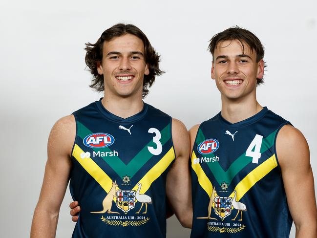 Brothers Ben and Lucas Camporeale. Picture: Dylan Burns/AFL Photos via Getty Images