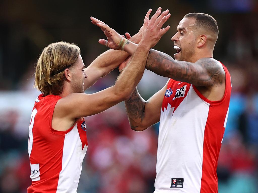 The Swans survived a late scare to take home the four points against St Kilda. (Photo by Cameron Spencer/Getty Images)