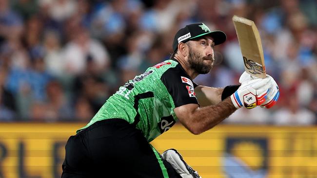 ADELAIDE, AUSTRALIA - DECEMBER 20: Glenn Maxwell of the Stars plays a shot during the BBL match between Adelaide Strikers and Melbourne Stars at Adelaide Oval, on December 20, 2024, in Adelaide, Australia. (Photo by James Elsby/Getty Images)