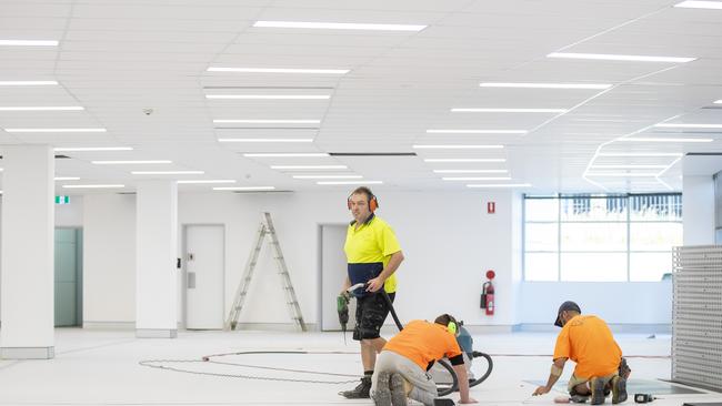 The mass-vaccination centre being prepared at Sydney Olympic Park. Picture: Getty Images.