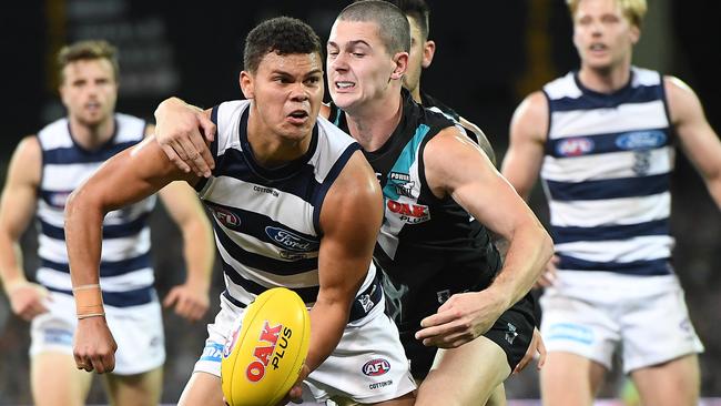 Brandan Parfitt is the Cats’ best pressure player. Picture: AAP