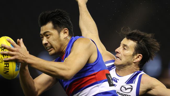 Jong played 65 games for the Western Bulldogs from 2012 to 2021. Picture: Michael Klein