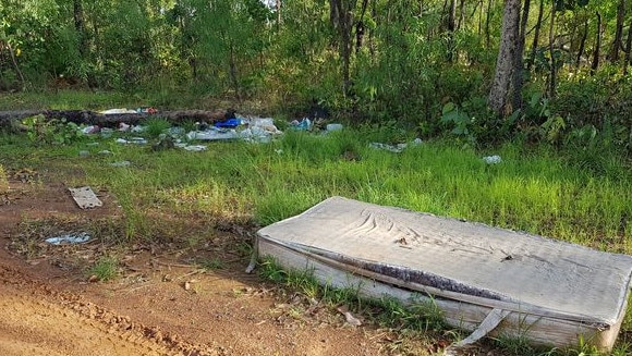 Pictures show rubbish piling up around Palmerston. Picture: Anonymous.