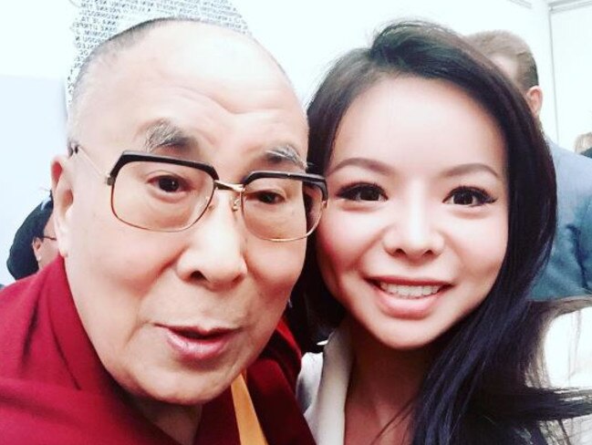 Anastasia Lin and the Dalai Lama. Picture: Instagram