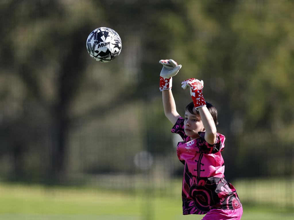 Callum Callaghan, U14 Boys NAIDOC Cup at Lake Macquarie Regional Football Facility. Picture: Michael Gorton