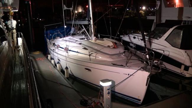 Australian Federal Police supplied pictures of a raid on a yacht at Coomera in 2015.