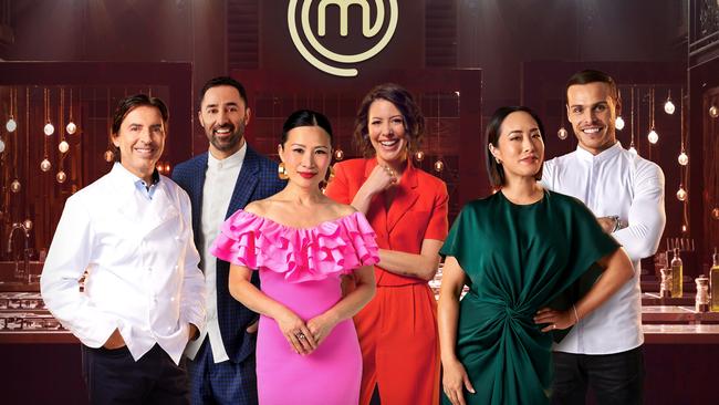 New MasterChef Australia lineup of Jean-Christophe Novelli, Andy Allen, Poh Ling Yeow, Sofia Levin, Melissa Leong and Amaury Guichon.