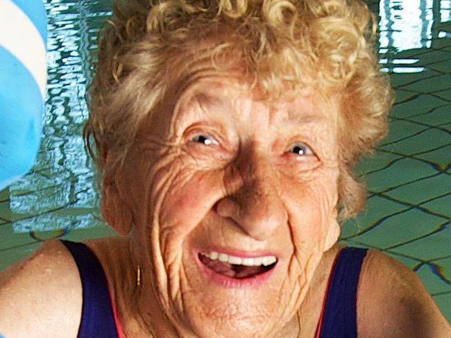 At 91, Pearl has been taking swimming classes for Arthritis Australia for 30 years and is still going. She only retired as a springboard diver at the age of 87.Picture:Rob Leeson.