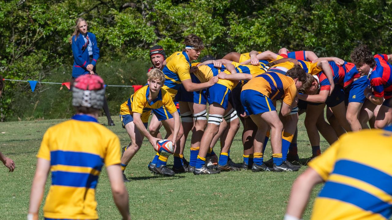 Downlands 16B vs TGS 16B. 2024 O'Callaghan Cup day at Downlands College. Photo by Nev Madsen