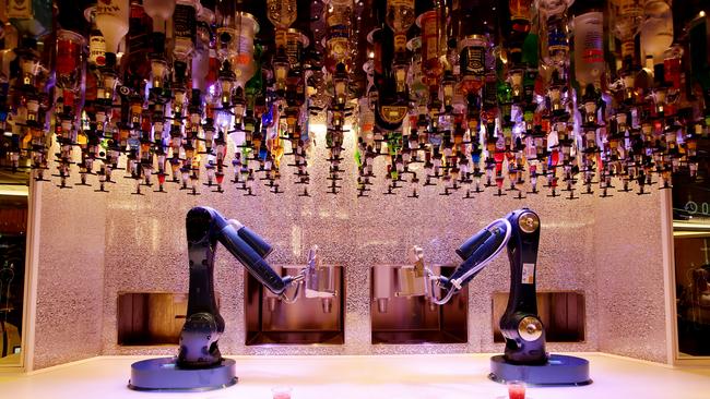 Robotic bartenders on Ovation of the Seas. Picture: Mark Calleja