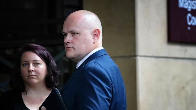 William Wheatley is seen outside the Magistrates Court during his Committal for charges of corruption alongside theft and money-laundering offences after an internal investigation. Picture: NCA NewsWire / Luis Enrique Ascui