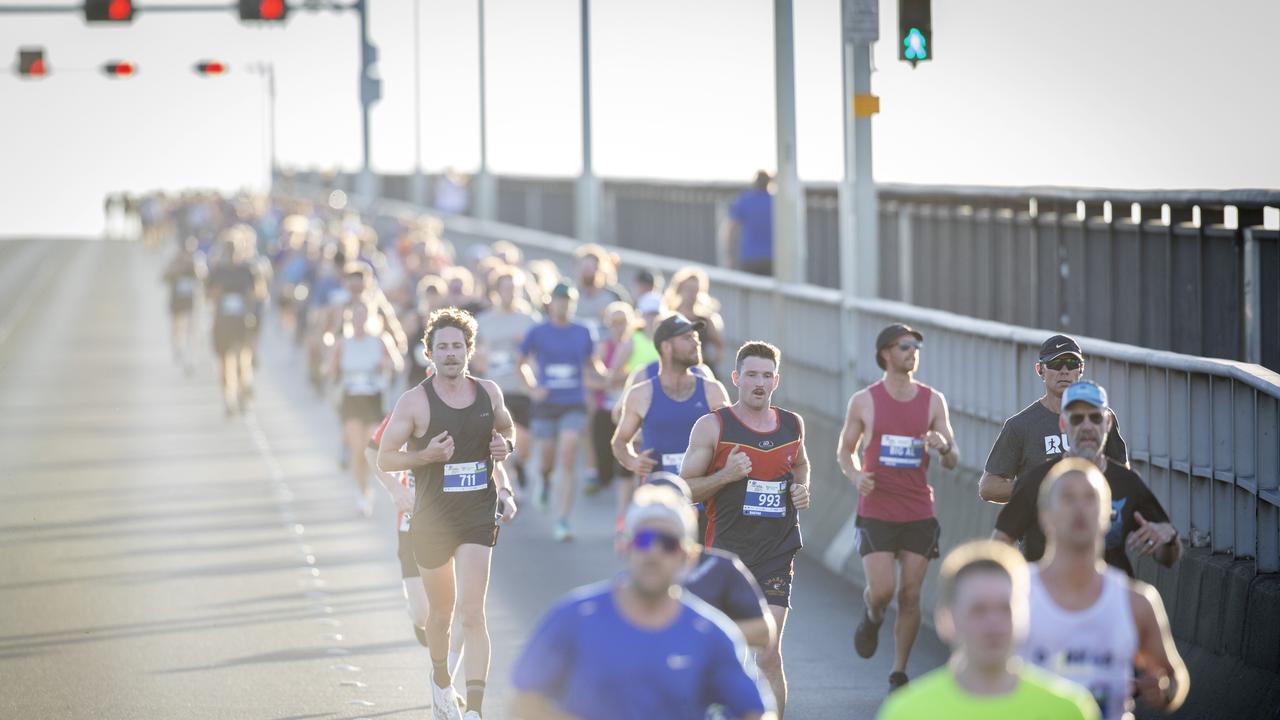 Competitors during Run the Bridge at Hobart. Picture: Chris Kidd