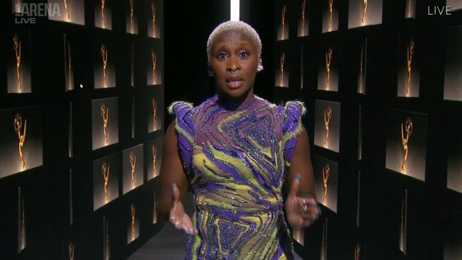 British actor Cynthia Erivo was in a swirl at the Emmys. Picture: Foxtel