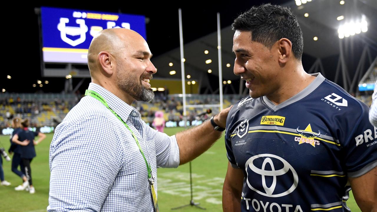 Taumalolo and Todd Payten got off to a rough start in 2021, but insists there is no issues between them. Picture: NRL Photos.