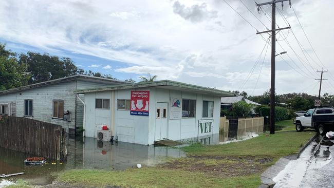 The same street yesterday, inundated by relentless heavy rain. Picture: Supplied