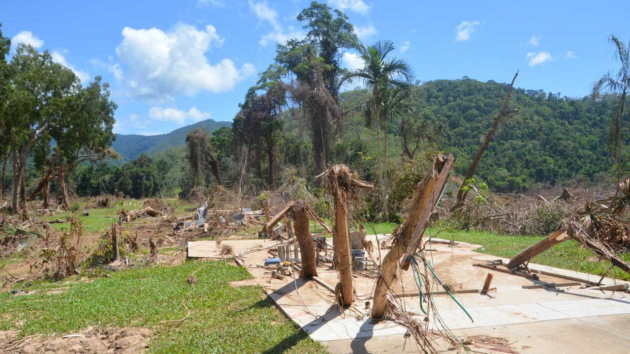 All that is left of the home of missing community member Ray Dark at Degarra. Picture: Bronwyn Farr