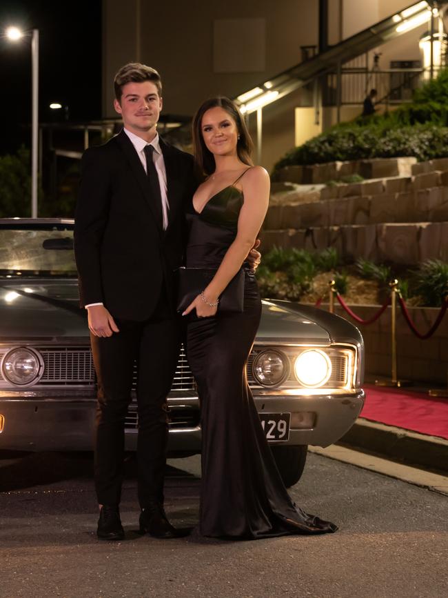 Amelia Watson (right) and guest. Hillcrest Christian College 2020 school formal. Photo: Supplied