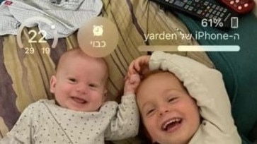 Ariel, 3, and nine-month-old Kfir were abducted alongside their parents, the family said. Picture: Supplied