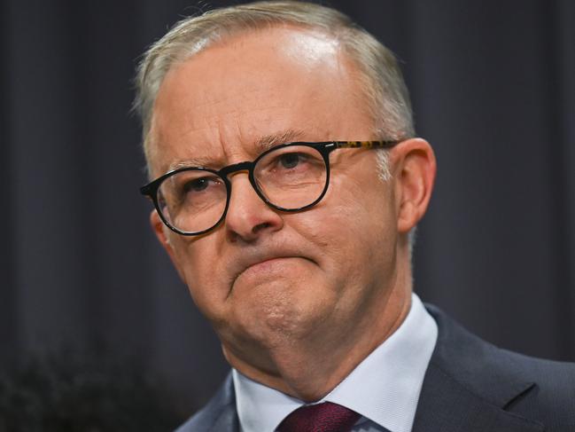 CANBERRA, AUSTRALIA - MARCH 23: Prime Minister, Anthony Albanese holds a press conference with the Minister for Indigenous Australians, Linda Burney, the Attorney-General, Mark Dreyfus, Senator Malarndirri McCarthy, Senator Patrick Dodson, and members of the Referendum Working Group hold a press conference at Parliament house in Canberra. Picture: NCA NewsWire / Martin Ollman