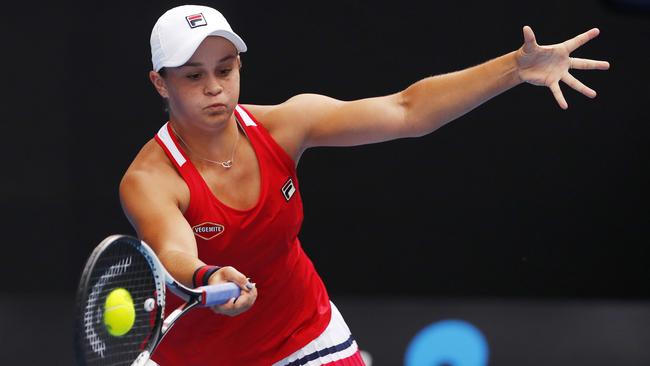 Ash Barty competes in the Australian Open. Picture: Michael Klein