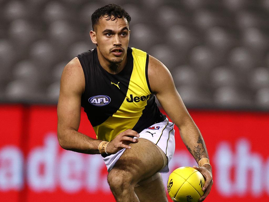 Sydney Stack won back his spot in the Tigers’ best 22 this year. Picture: Michael Klein