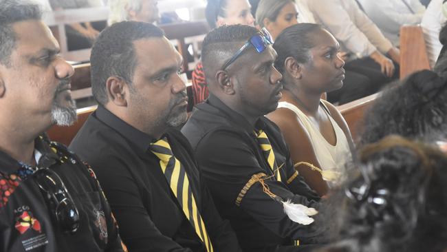 Territory Labor's Arafura candidate Manuel Brown was among those at the state funeral of former Arafura MLA Lawrence Costa. Picture: Sierra Haigh