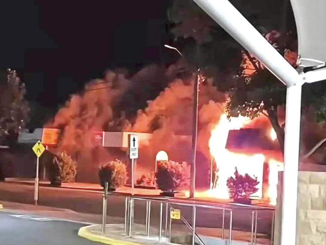 Police are appealing for information after a tobacconist at Ettalong was firebombed two days after it was extensively vandalised sparking fears of a growing tobacco "turf war" on the Peninsula. Picture: Fire &amp; Rescue NSW Umina