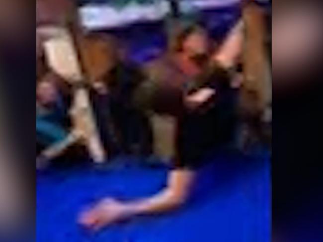 A punter is pushed on to a pool table. Picture: Supplied