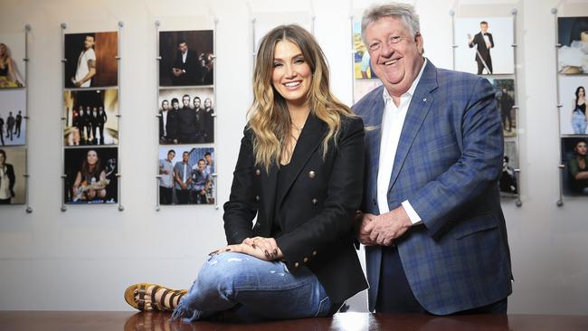 Former Sony Music Australia chairman and chief executive Denis Handlin, with Sony artist Delta Goodrem in 2017. Picture: Dylan Robinson