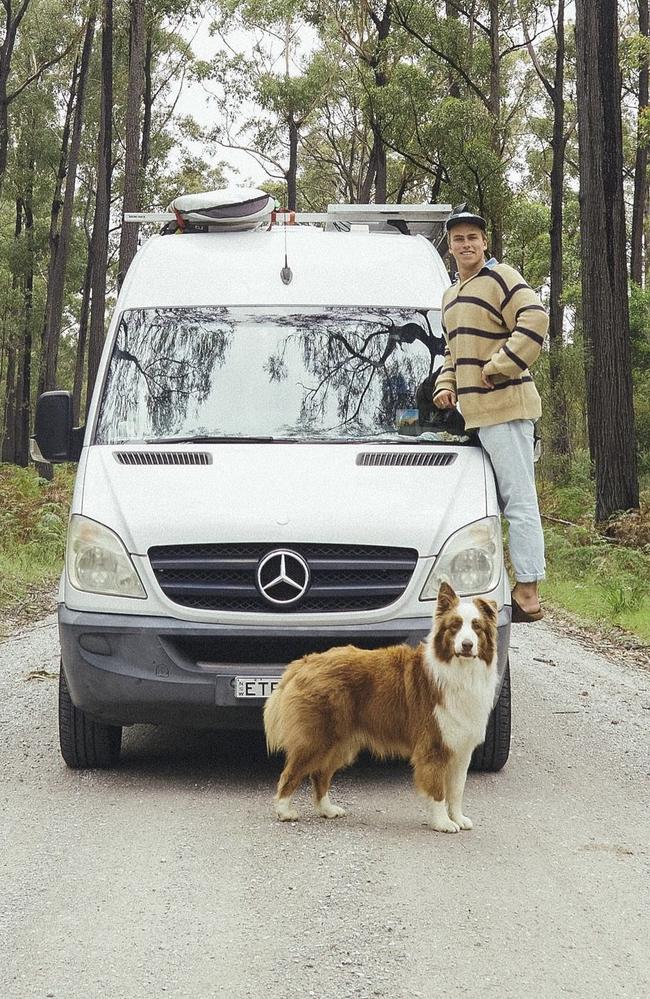 Lockie Ranson, 25, with his beloved four-year-old pooch, Bundy.