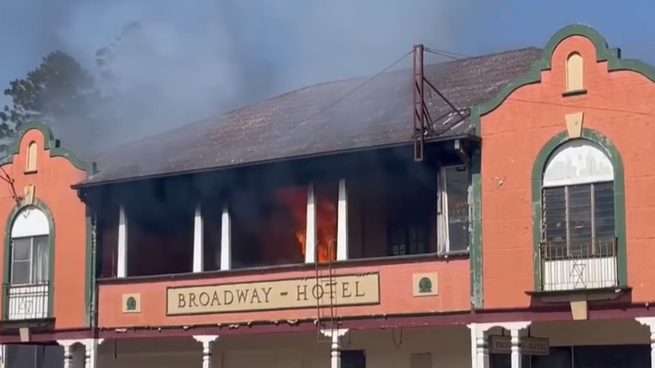 A blaze has broken out at a historic hotel in Kingaroy, firefighters and paramedics were called to the scene.