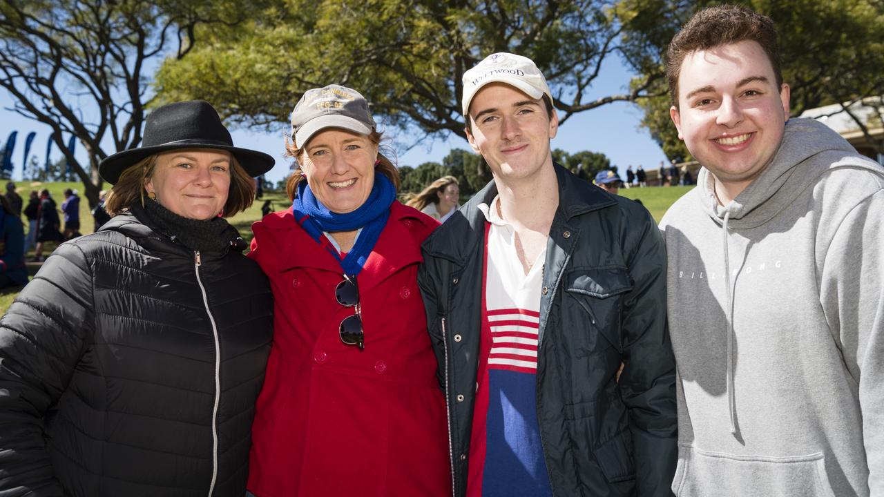 At Grammar Downlands Day are (from left) Leanne Colthup, Whitney McCarthy-Cole, Jacob Stewart and Blake Perry at Toowoomba Grammar School, Saturday, August 19, 2023. Picture: Kevin Farmer