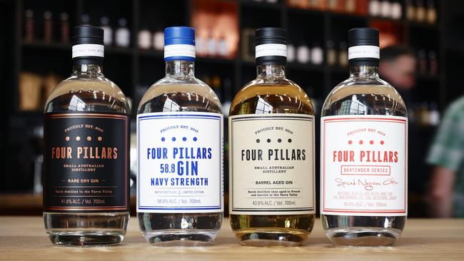 Four of the Four Pillars Gin varieties.