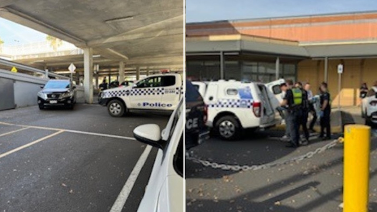 The arrests were made in the car park of a Sunbury shopping centre. Picture: 3AW.