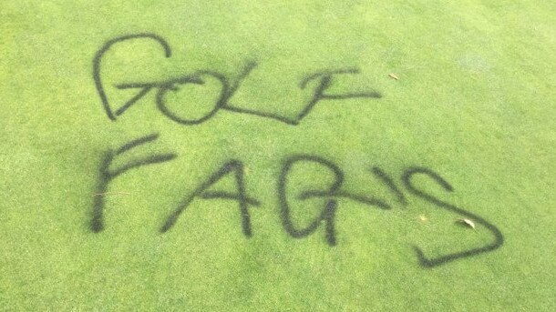 Some of the obscene graffiti scrawled at the golf club. Picture: Anti-Defamation Commission