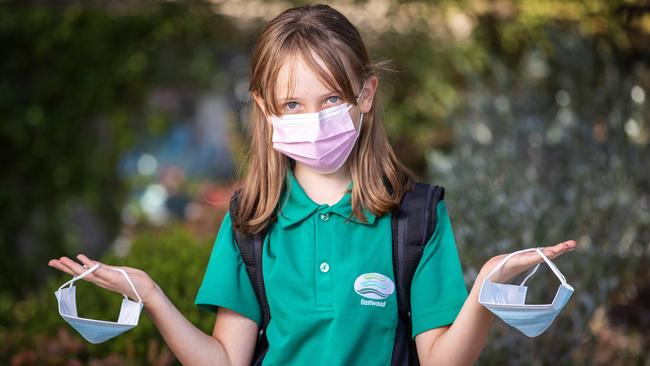 Students are being told by teachers and principals they have to wear a mask in class. Picture: Mark Stewart