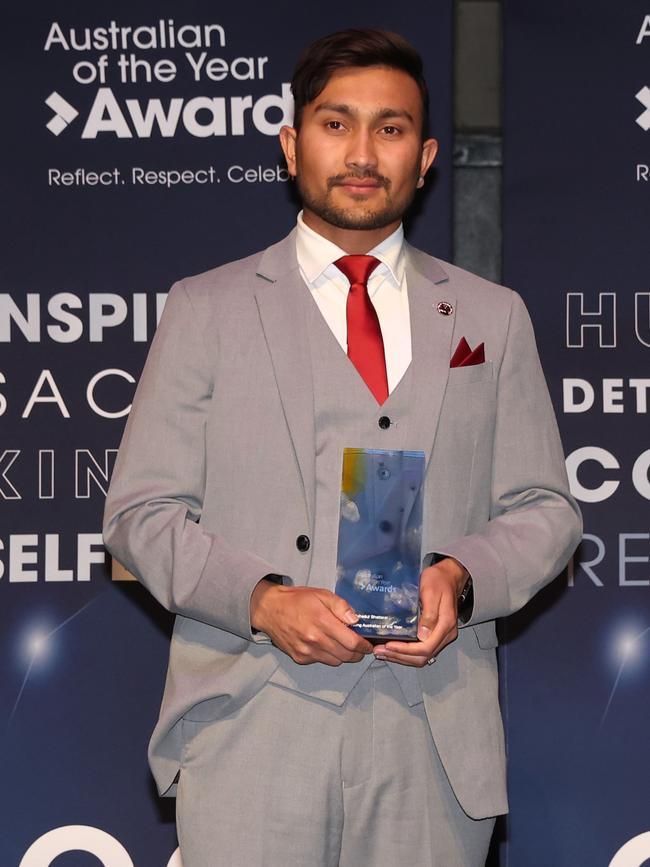 The 2024 Young Australian of the Year for Victoria is registered nurse and founder, Albury Wodonga Multicultural Community Events Inc, Bhakta Bahadur Bhattarai. Picture: NCA NewsWire /Brendan Beckett