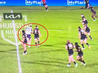 Penrith Panthers hooker Mitch Kenny acts as a blocker out of dummy half for halfback and kicker, Nathan Cleary.