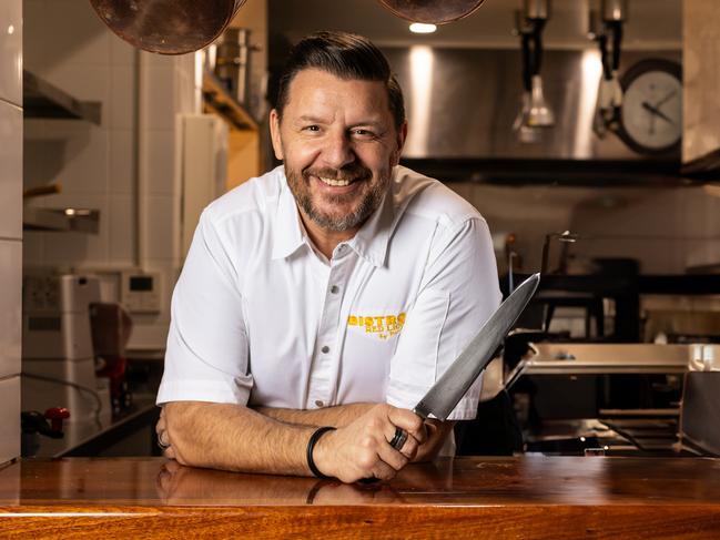 **Embargoed until Tuesday 12.01am. Exclusive selects for the DT** Celebrity chef Manu Feildel (pictured) returns to the restaurant game at Bistro Red Lion with his longtime friend, Jamie Gannon. Picture: Supplied