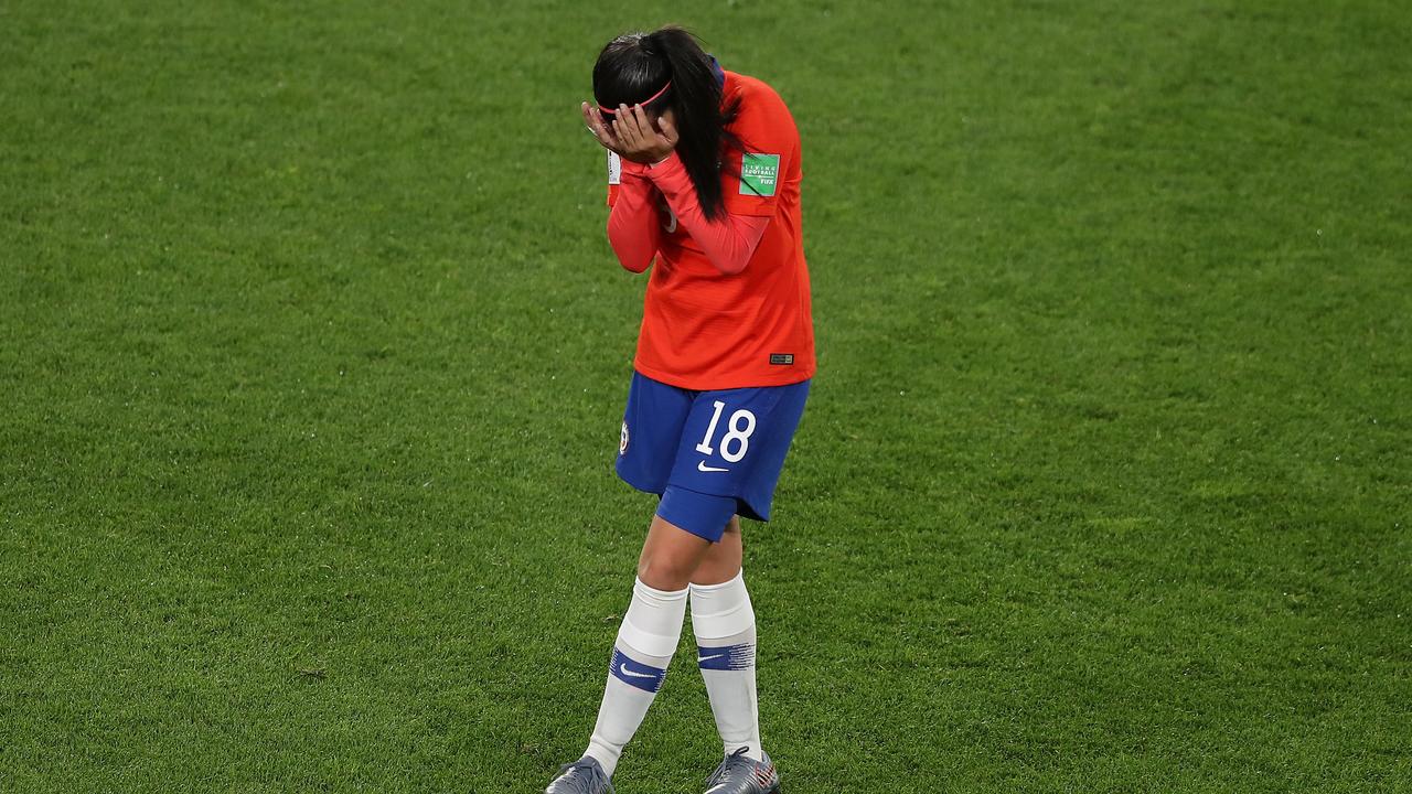 Camila Saez of Chile was completely dejected.