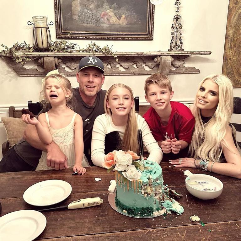 Jessica Simpson with her husband and children.