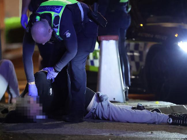 The teens were arrested following the dramatic chase. Picture: Alex Coppel