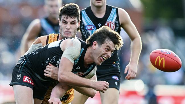 Picture: Zak Butters is first in the AFL coaches’ voting. Picture: Mark Brake/Getty Images